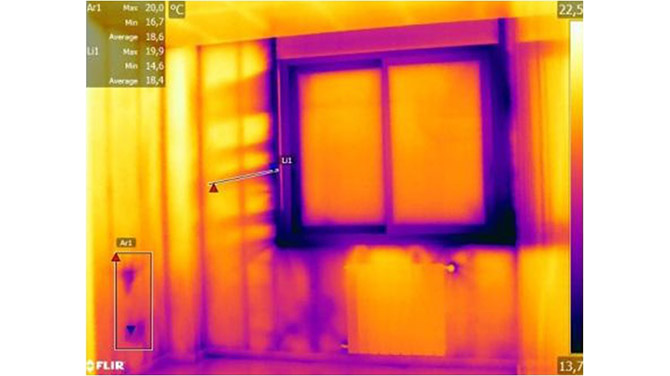 termografía de una ventana